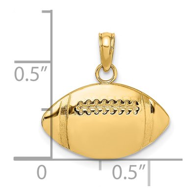 14K Yellow Gold Football Charm – view 5