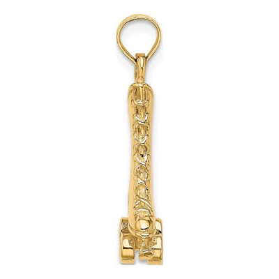 14K Yellow Gold 3D Roller Skate Pendant – view 3
