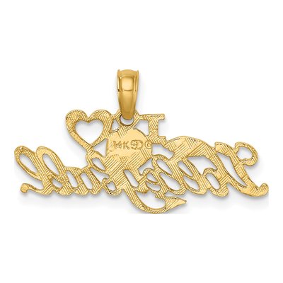14K Yellow Gold I Heart Volleyball Charm – view 5