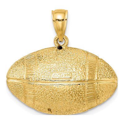 14K Yellow Gold 3-D Football Pendant – view 5