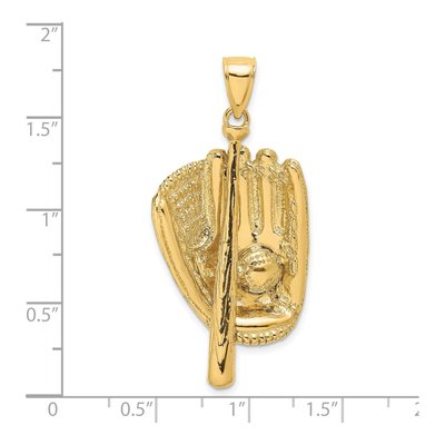 14K Yellow Gold 3-D Baseball Glove Charm – view 4