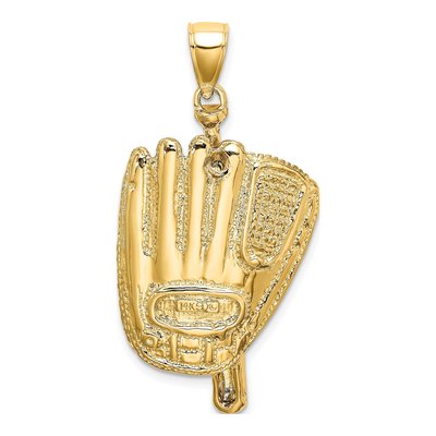 14K Yellow Gold 3-D Baseball Glove Charm – view 5