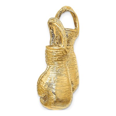14K Yellow Gold 3-D Boxing Gloves Slide Pendant – view 3