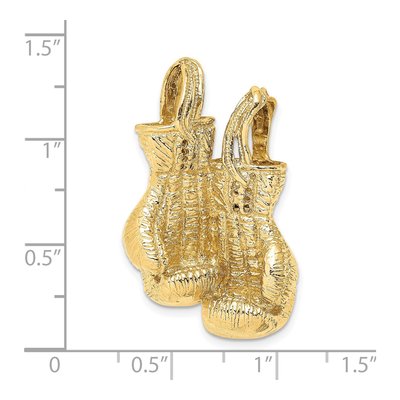 14K Yellow Gold 3-D Boxing Gloves Slide Pendant – view 4