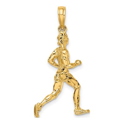 14K Yellow Gold 3D Runner Pendant – view 5