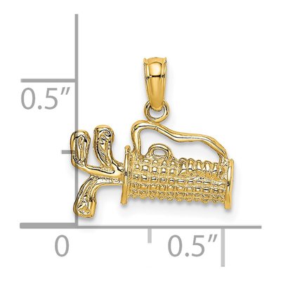 14K Yellow Gold Golf Bag Pendant – view 4