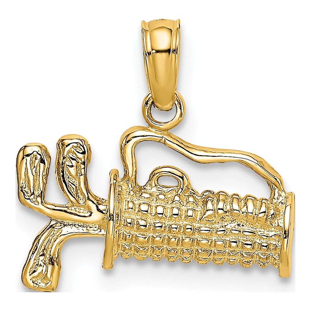 14K Yellow Gold Golf Bag Pendant