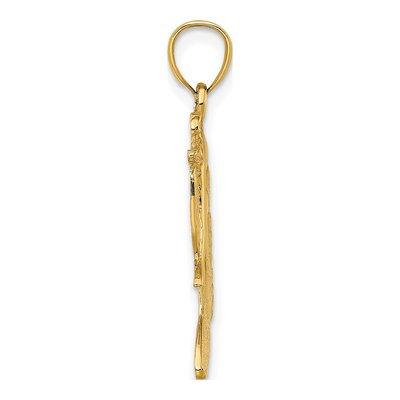 14K Yellow Gold Surfer Wave Pendant – view 3