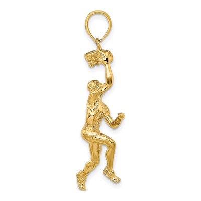 14K Yellow Gold 3-D Basketball Player Charm – view 3
