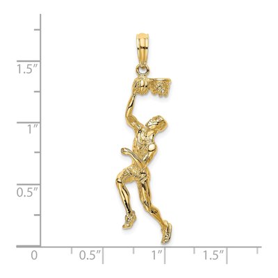14K Yellow Gold 3-D Basketball Player Charm – view 4