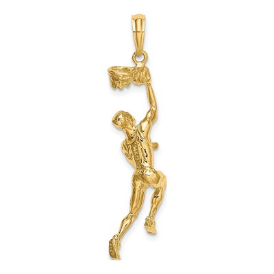 14K Yellow Gold 3-D Basketball Player Charm – view 5
