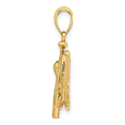 14K Yellow Gold Baseball Glove Bat Ball Charm – view 3