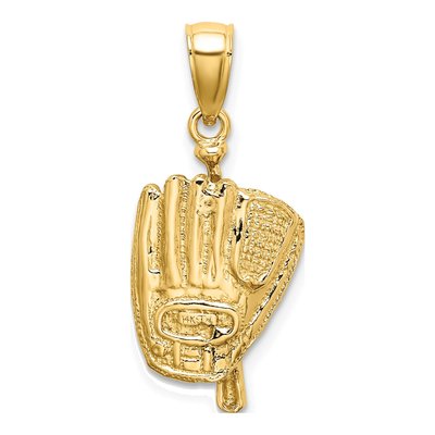 14K Yellow Gold Baseball Glove Bat Ball Charm – view 5