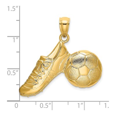 14K Yellow Gold Soccer Ball & Shoe Charm – view 4