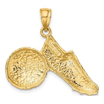 14K Yellow Gold Soccer Ball & Shoe Charm – view 5
