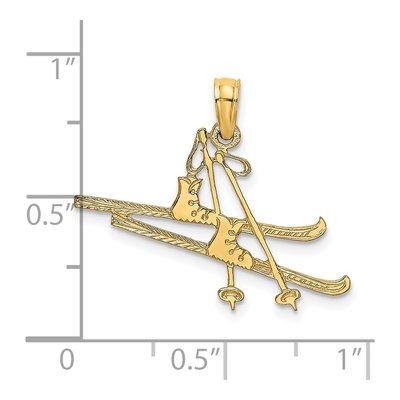14K Yellow Gold Ski Charm – view 4