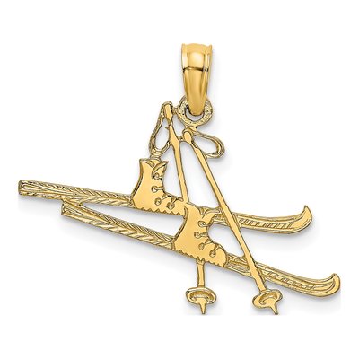 14K Yellow Gold Ski Charm