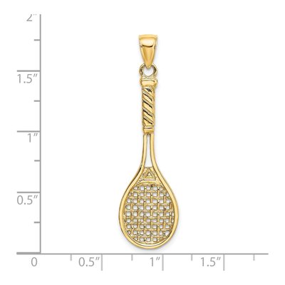 14K Yellow Gold Tennis Racquet Charm – view 4