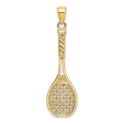14K Yellow Gold Tennis Racquet Charm – view 5
