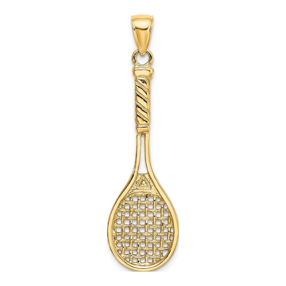 14K Yellow Gold Tennis Racquet Charm