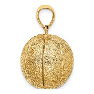 14K Yellow Gold 3-D Textured Basketball Charm – view 3