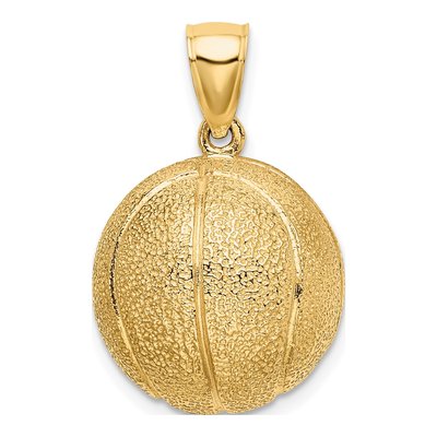 14K Yellow Gold 3-D Textured Basketball Charm – view 5