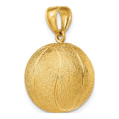 14K Yellow Gold 3-D Textured Basketball Charm – view 6