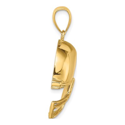14K Yellow Gold Football Helmet Charm – view 3