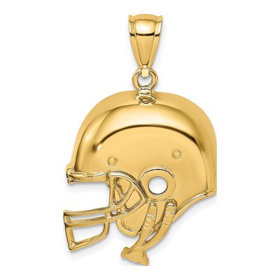 14K Yellow Gold Football Helmet Charm