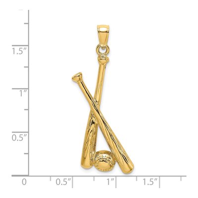 14K Yellow Gold Baseball Bats Ball Charm – view 4