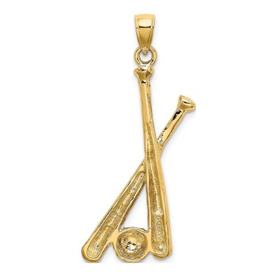 14K Yellow Gold Baseball Bats Ball Charm – view 5