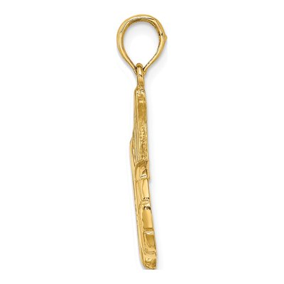 14K Yellow Gold Soccer Shoe Ball Charm – view 3
