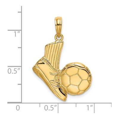 14K Yellow Gold Soccer Shoe Ball Charm – view 4