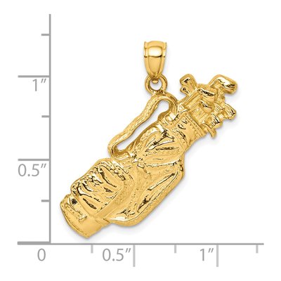 14K Yellow Gold 2-D Golf Bag Clubs Charm – view 4