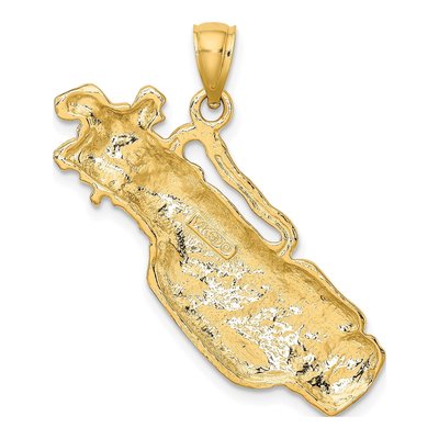 14K Yellow Gold 2-D Golf Bag Clubs Charm – view 5