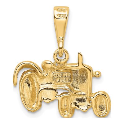 14K Yellow Gold Tractor Pendant – view 4