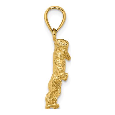 14K Yellow Gold 3D Karate Man Pendant – view 3