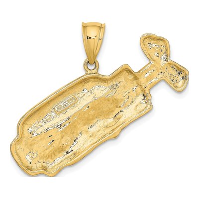 14K Yellow Gold 2-D Large Golf Bag Pendant – view 5