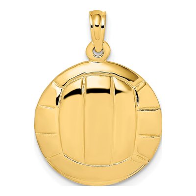 14K Yellow Gold Volleyball Pendant