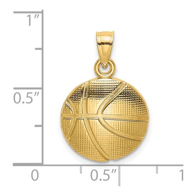 14K Yellow Gold Basketball Pendant – view 4