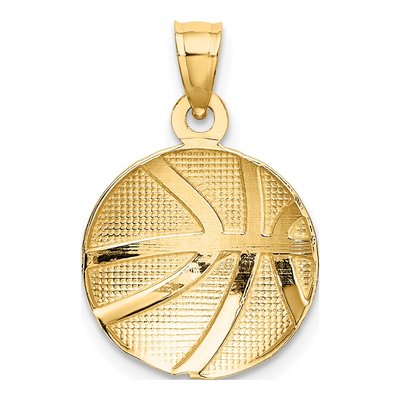 14K Yellow Gold Basketball Pendant – view 5