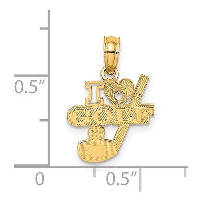 14K Yellow Gold Golf Club Ball Charm – view 4