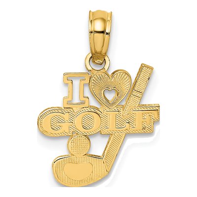 14K Yellow Gold Golf Club Ball Charm
