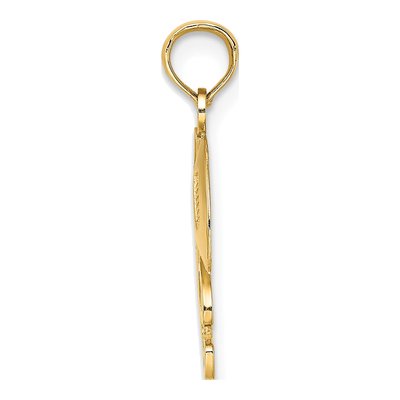 14K Yellow Gold Football Helmet Number 1 Pendant – view 3