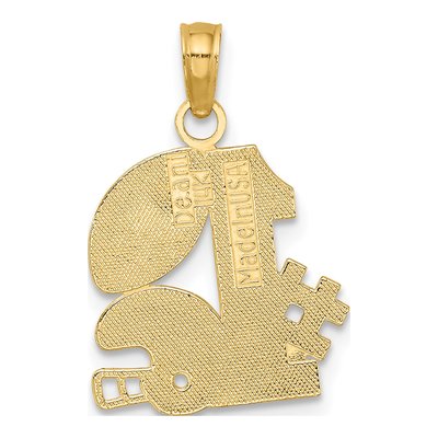 14K Yellow Gold Football Helmet Number 1 Pendant – view 4