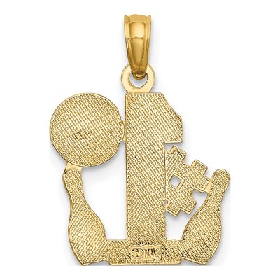 14K Yellow Gold Bowling Ball Pins Number 1 Charm – view 5