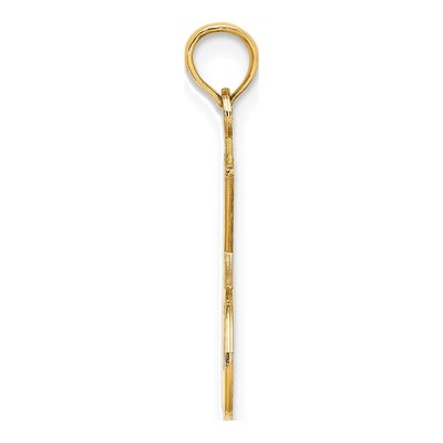 14K Yellow Gold Tennis Racquet Pendant – view 3