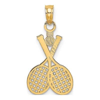 14K Yellow Gold Tennis Racquet Pendant – view 5
