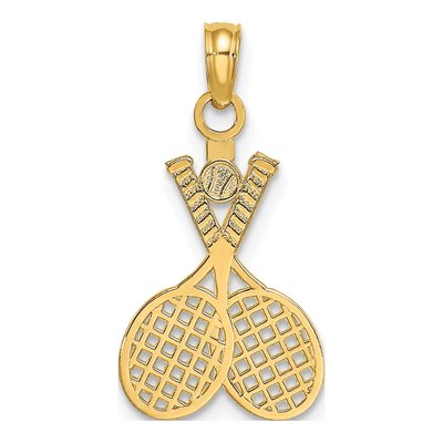 14K Yellow Gold Tennis Racquet Pendant