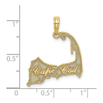 14K Yellow Gold Cape Cod Map Pendant – view 4